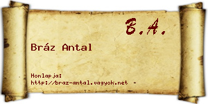 Bráz Antal névjegykártya
